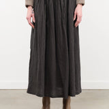 Ichi Antiquities Apparel Womens Skirts Linen Cotton Stripe Skirt Charcoal / One Size