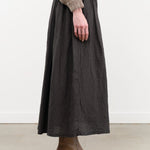 Ichi Antiquities Apparel Womens Skirts Linen Cotton Stripe Skirt Charcoal / One Size
