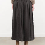 Ichi Antiquities Apparel Womens Skirts Linen Cotton Stripe Skirt Charcoal / One Size