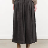 Ichi Antiquities Apparel Womens Skirts Linen Cotton Stripe Skirt Charcoal / One Size