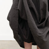 Ichi Antiquities Apparel Womens Skirts Linen Cotton Stripe Skirt Charcoal / One Size