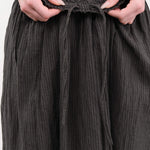 Ichi Antiquities Apparel Womens Skirts Linen Cotton Stripe Skirt Charcoal / One Size