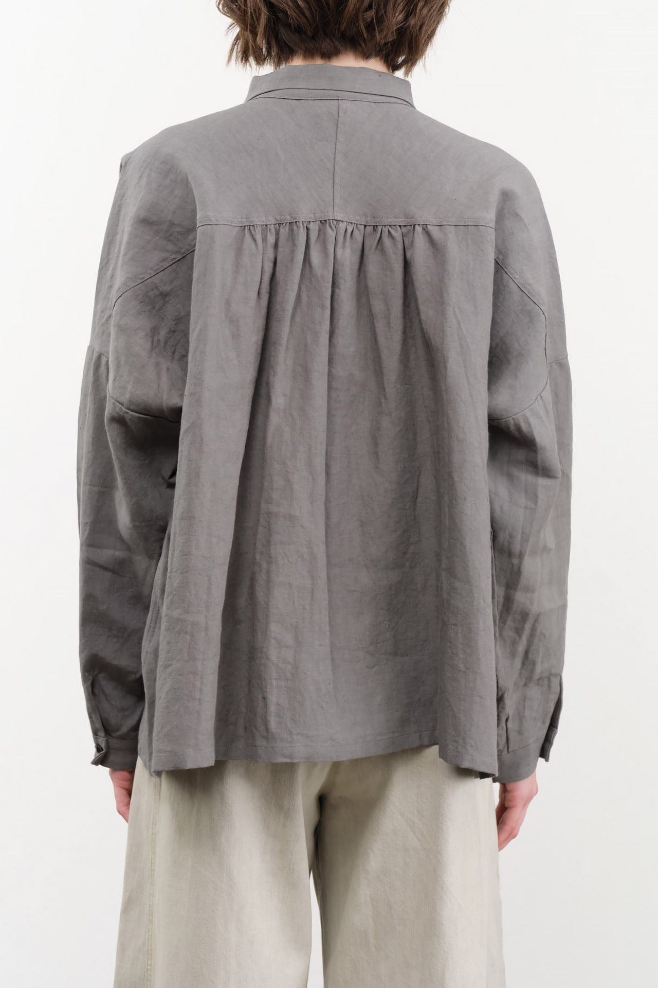Ichi Antiquities Apparel Womens Blouses Linen Shirt Khaki / One Size