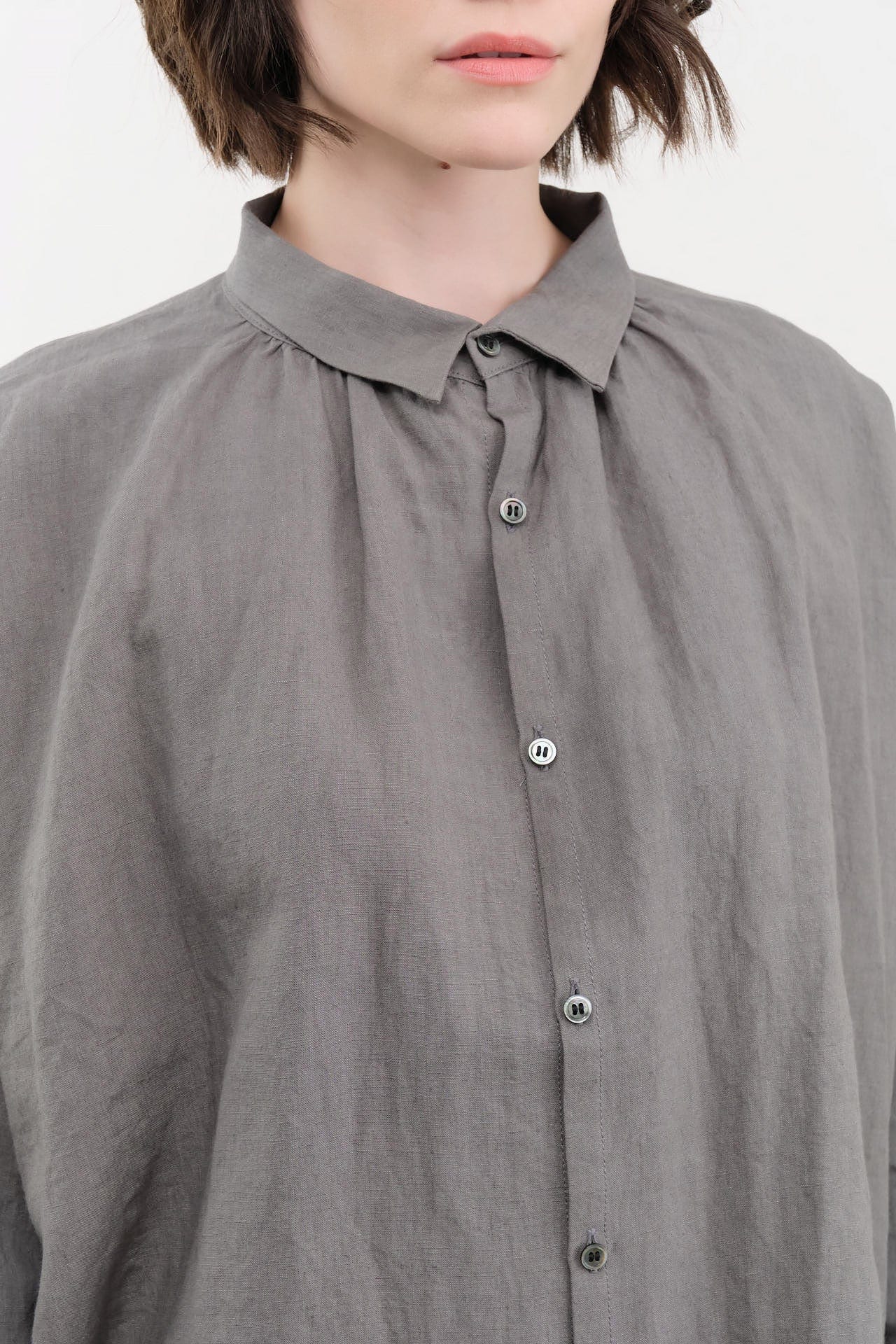Ichi Antiquities Apparel Womens Blouses Linen Shirt Khaki / One Size