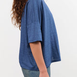 Ichi Antiquities Apparel Womens Blouses Short Sleeve Pullover in Blue Blue / One Size