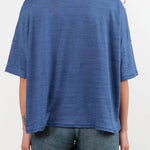 Ichi Antiquities Apparel Womens Blouses Short Sleeve Pullover in Blue Blue / One Size