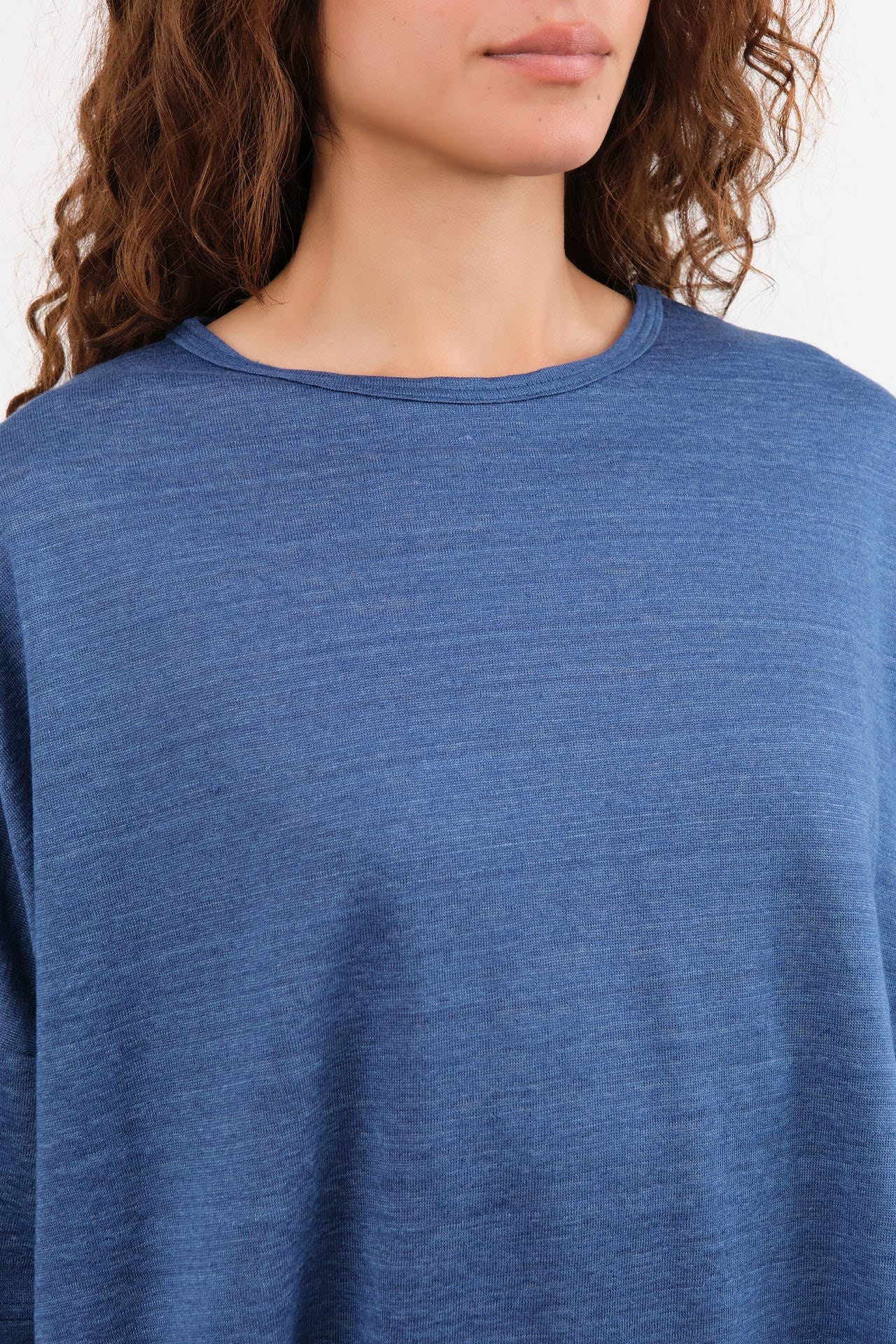 Ichi Antiquities Apparel Womens Blouses Short Sleeve Pullover in Blue Blue / One Size