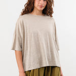 Ichi Antiquities Apparel Womens Blouses Short Sleeve Pullover in Natural Natural / One Size