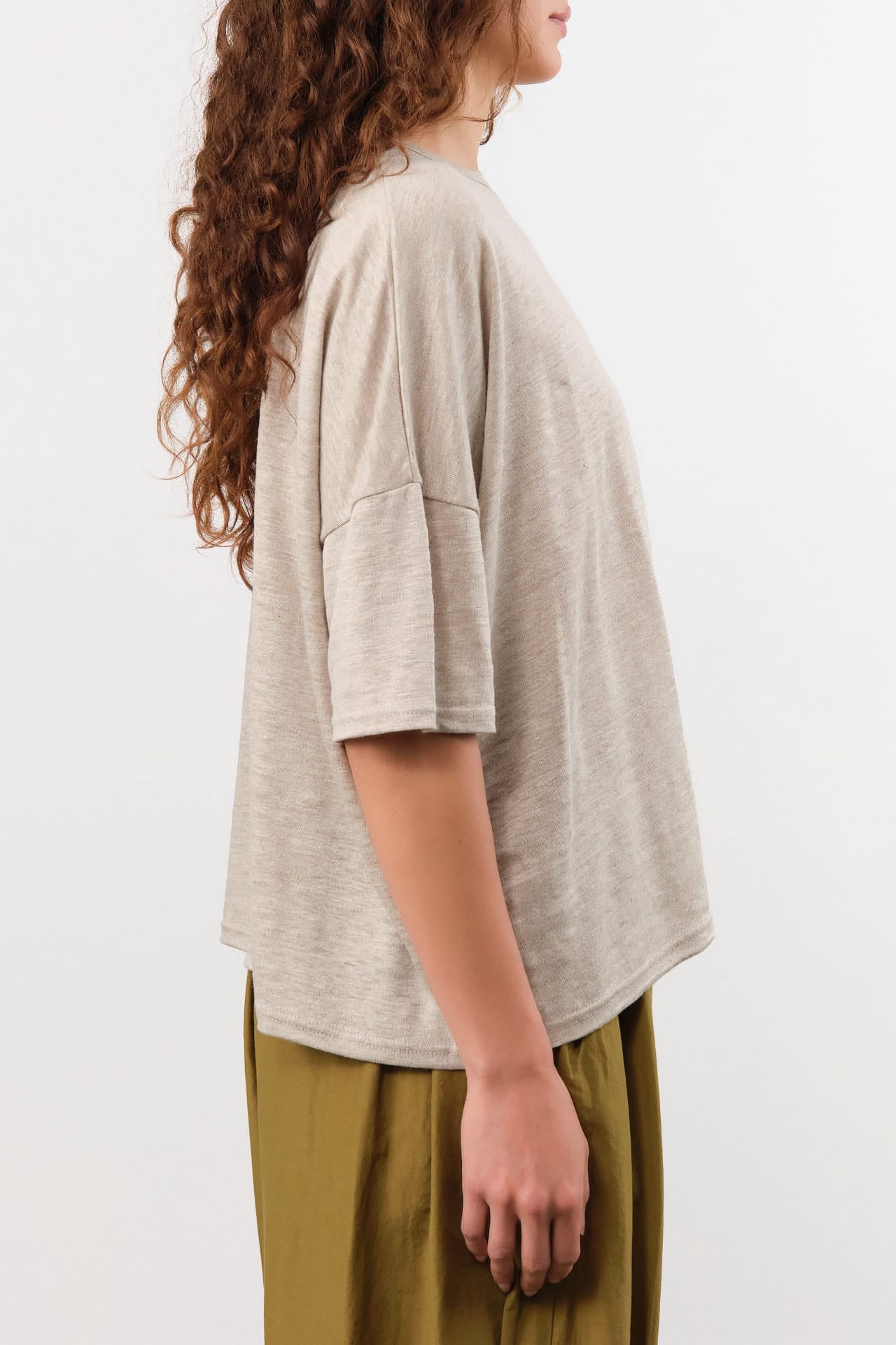 Ichi Antiquities Apparel Womens Blouses Short Sleeve Pullover in Natural Natural / One Size