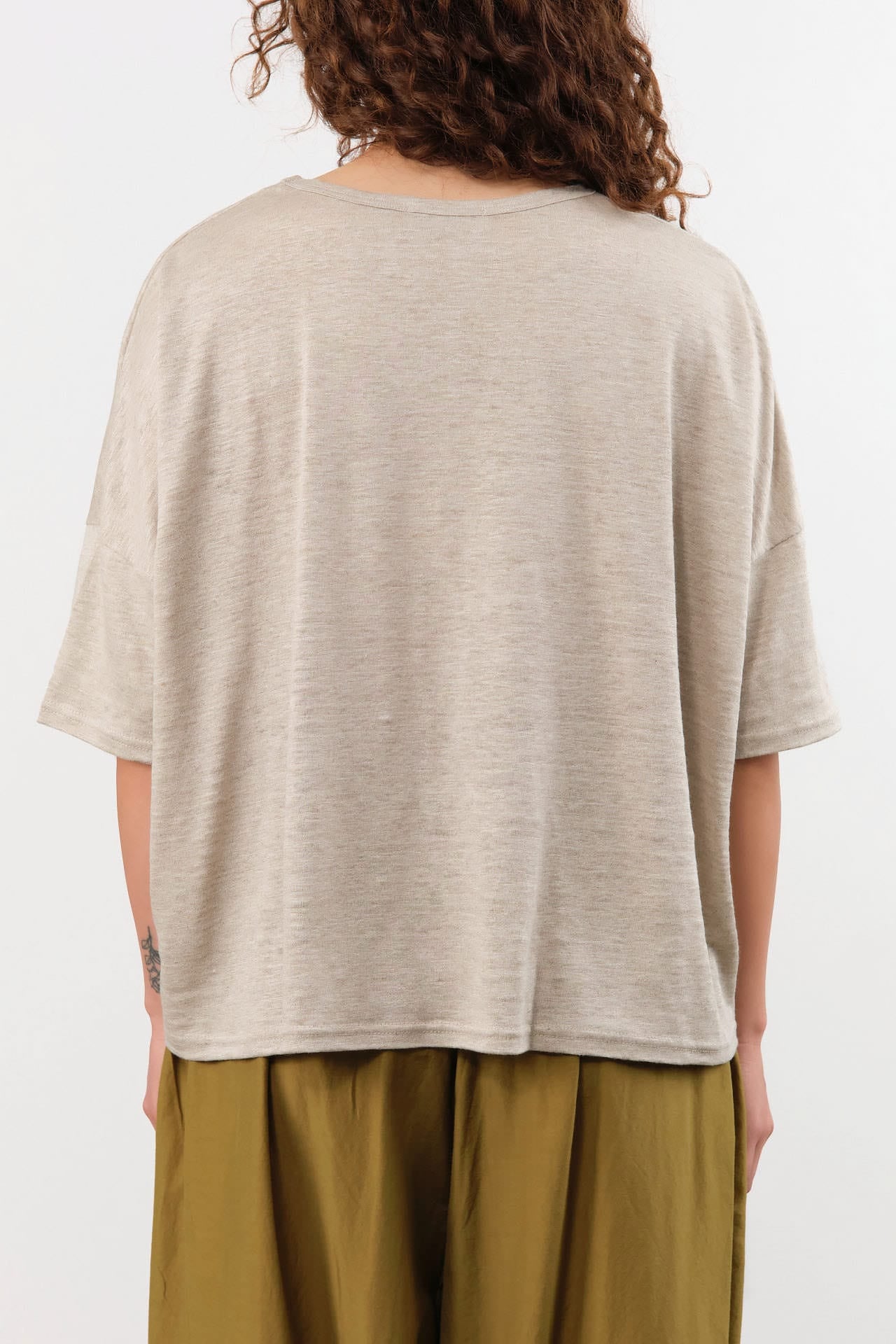 Ichi Antiquities Apparel Womens Blouses Short Sleeve Pullover in Natural Natural / One Size