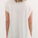 Ichi Antiquities Apparel Womens Blouses Side Split Sleeveless Pullover White / One Size