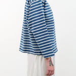 Ichi Antiquities Apparel Womens Blouses Stripe Cardigan in Blue Blue x White / One Size