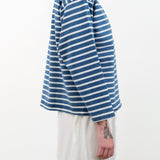 Ichi Antiquities Apparel Womens Blouses Stripe Cardigan in Blue Blue x White / One Size