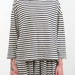 Ichi Antiquities Apparel Womens Lounge Stripe Knit Turtle Neck Navy / One Size