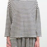 Ichi Antiquities Apparel Womens Lounge Stripe Knit Turtle Neck Navy / One Size