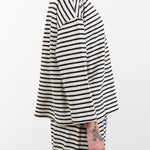 Ichi Antiquities Apparel Womens Lounge Stripe Knit Turtle Neck Navy / One Size