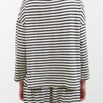 Ichi Antiquities Apparel Womens Lounge Stripe Knit Turtle Neck Navy / One Size