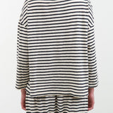 Ichi Antiquities Apparel Womens Lounge Stripe Knit Turtle Neck Navy / One Size