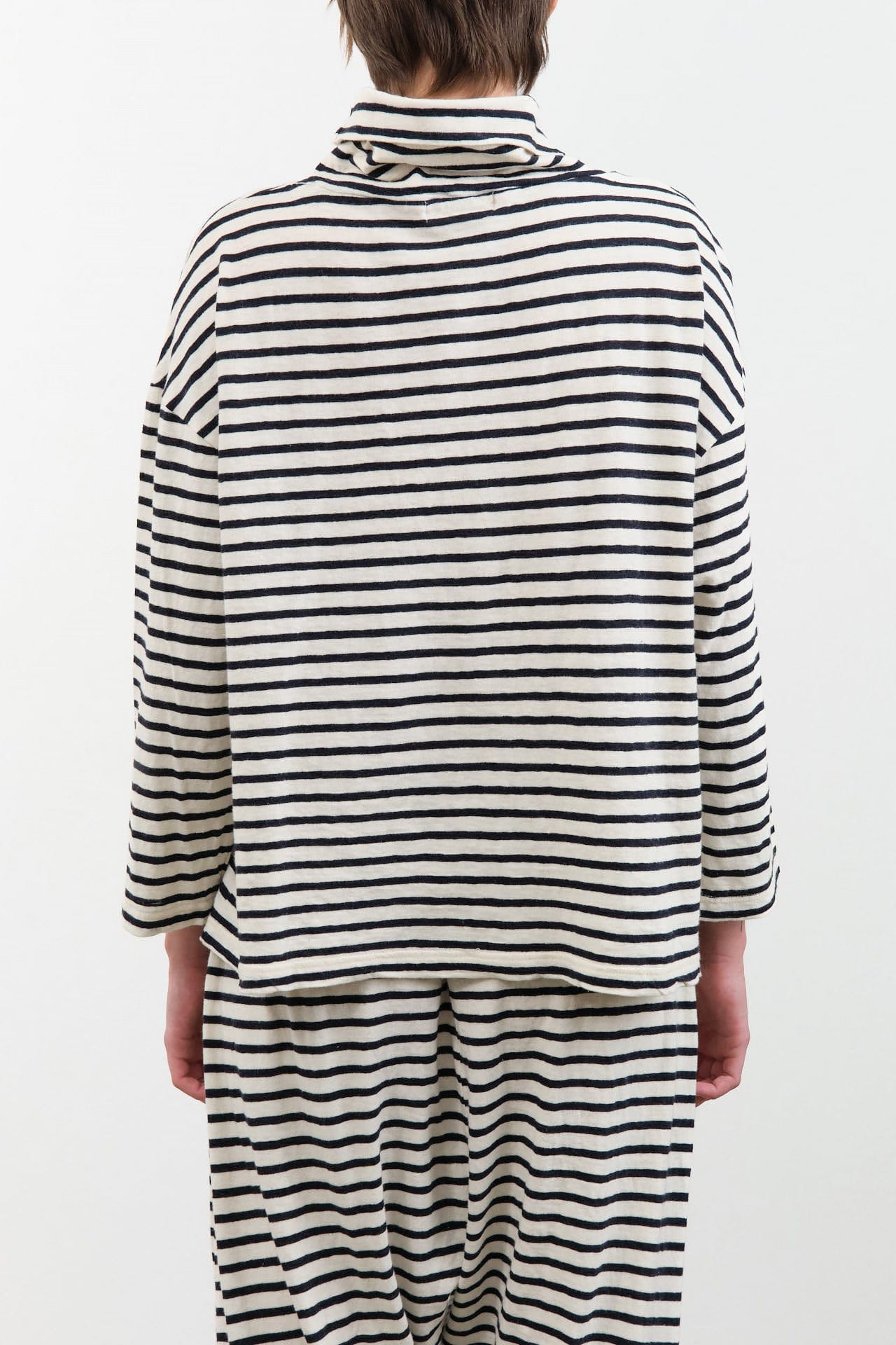 Ichi Antiquities Apparel Womens Lounge Stripe Knit Turtle Neck Navy / One Size