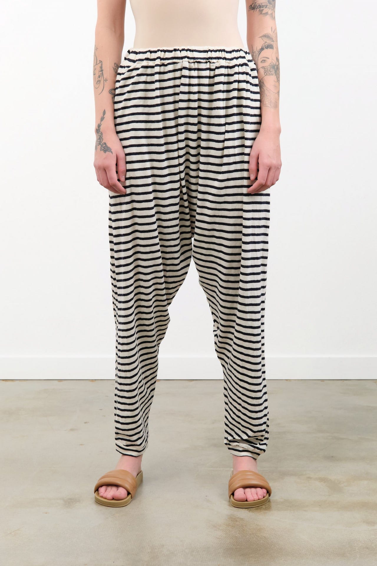 Ichi Antiquities Apparel Womens Lounge Stripe Pants Navy / One Size