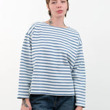 Ichi Antiquities Apparel Womens Blouses Stripe Pullover in White White x Blue / One Size
