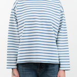 Ichi Antiquities Apparel Womens Blouses Stripe Pullover in White White x Blue / One Size