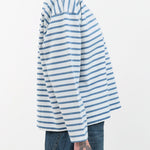 Ichi Antiquities Apparel Womens Blouses Stripe Pullover in White White x Blue / One Size