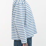 Ichi Antiquities Apparel Womens Blouses Stripe Pullover in White White x Blue / One Size