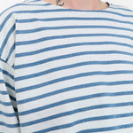 Ichi Antiquities Apparel Womens Blouses Stripe Pullover in White White x Blue / One Size