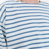 Ichi Antiquities Apparel Womens Blouses Stripe Pullover in White White x Blue / One Size