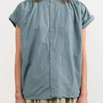 Ichi Antiquities Apparel Womens Blouses Typewriter Shirt Ice Blue / One Size