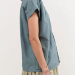 Ichi Antiquities Apparel Womens Blouses Typewriter Shirt Ice Blue / One Size