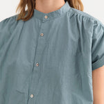 Ichi Antiquities Apparel Womens Blouses Typewriter Shirt Ice Blue / One Size