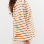 Ichi Antiquities Apparel Womens Blouses Undyed Stripe Pullover Natural x Camel / One Size