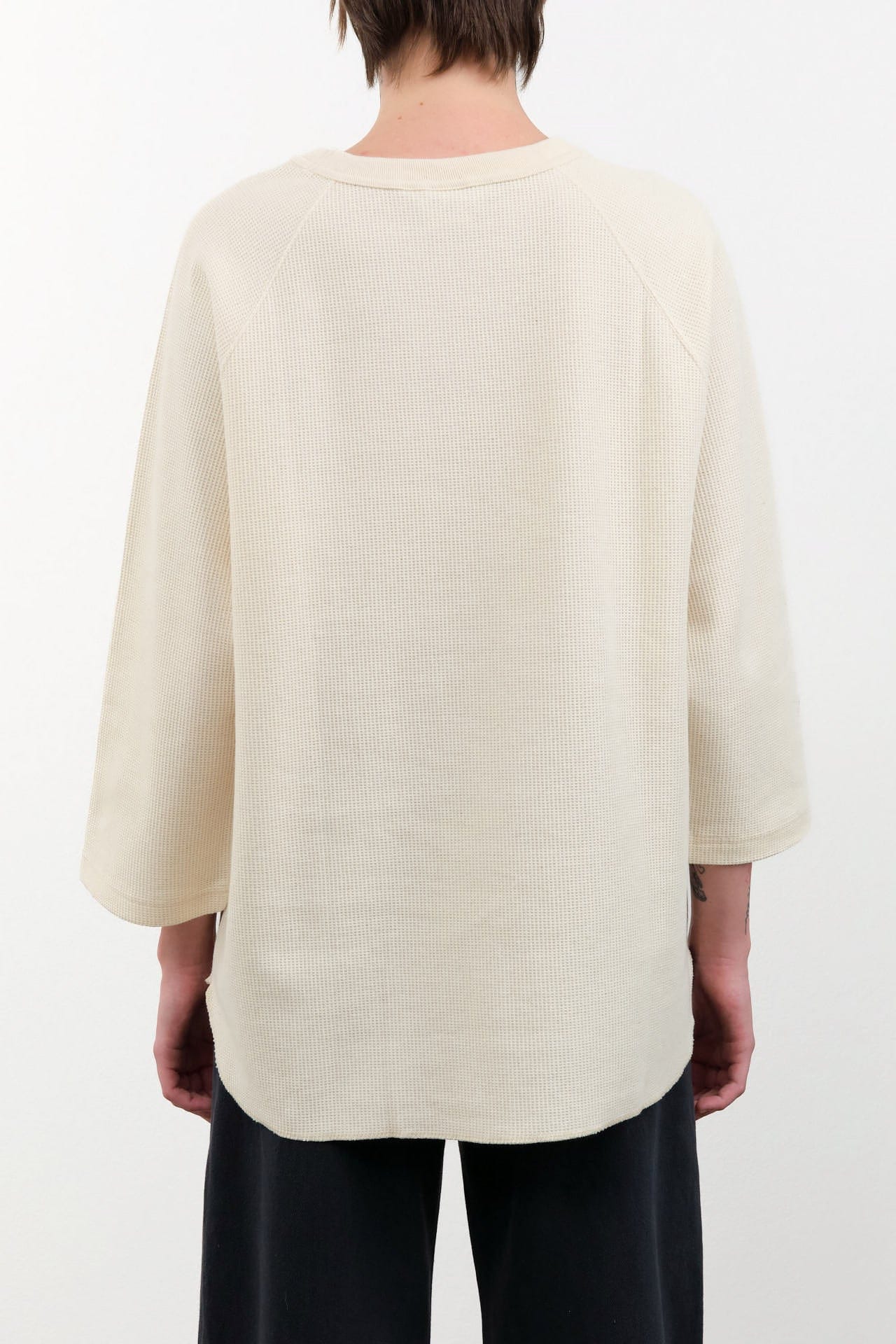 Ichi Antiquities Apparel Womens Blouses Undyed Waffle Pullover Natural / One Size