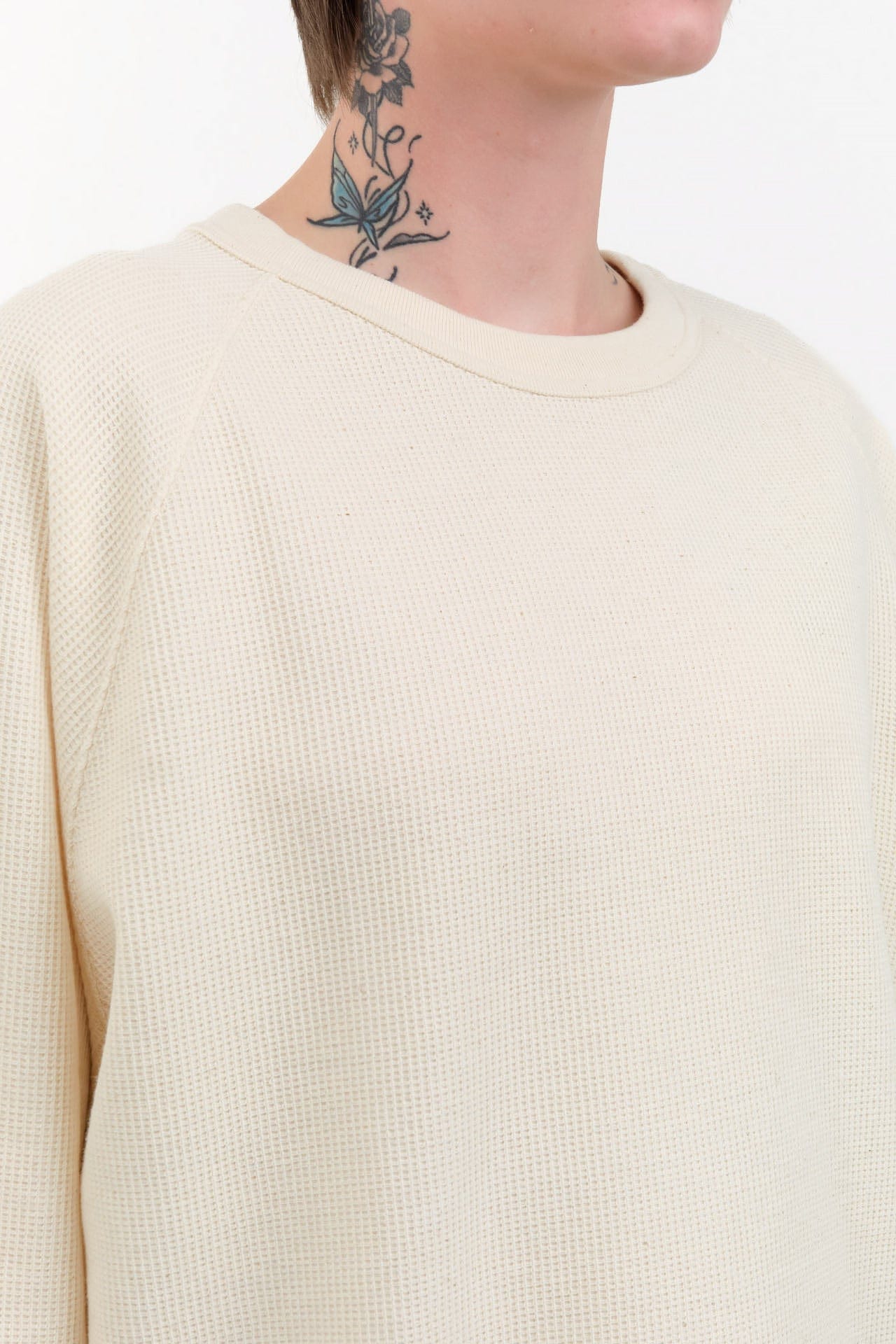 Ichi Antiquities Apparel Womens Blouses Undyed Waffle Pullover Natural / One Size