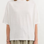 Ichi Antiquities Apparel Womens Tees Wide Knit T-Shirt in White White / One Size