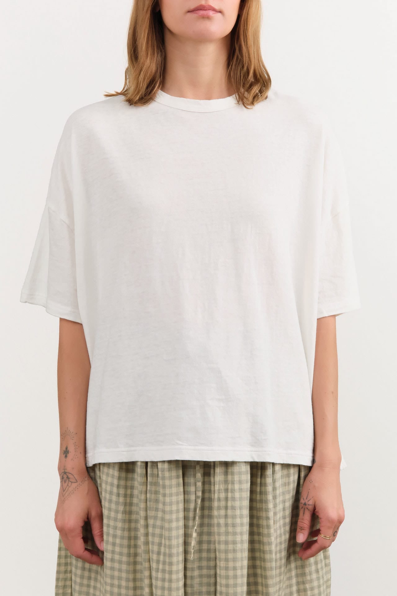 Ichi Antiquities Apparel Womens Tees Wide Knit T-Shirt in White White / One Size