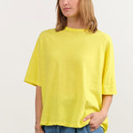 Ichi Antiquities Apparel Womens Tees Wide Knit T-Shirt in Yellow Yellow / One Size
