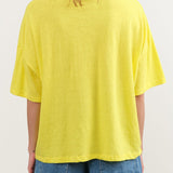 Ichi Antiquities Apparel Womens Tees Wide Knit T-Shirt in Yellow Yellow / One Size