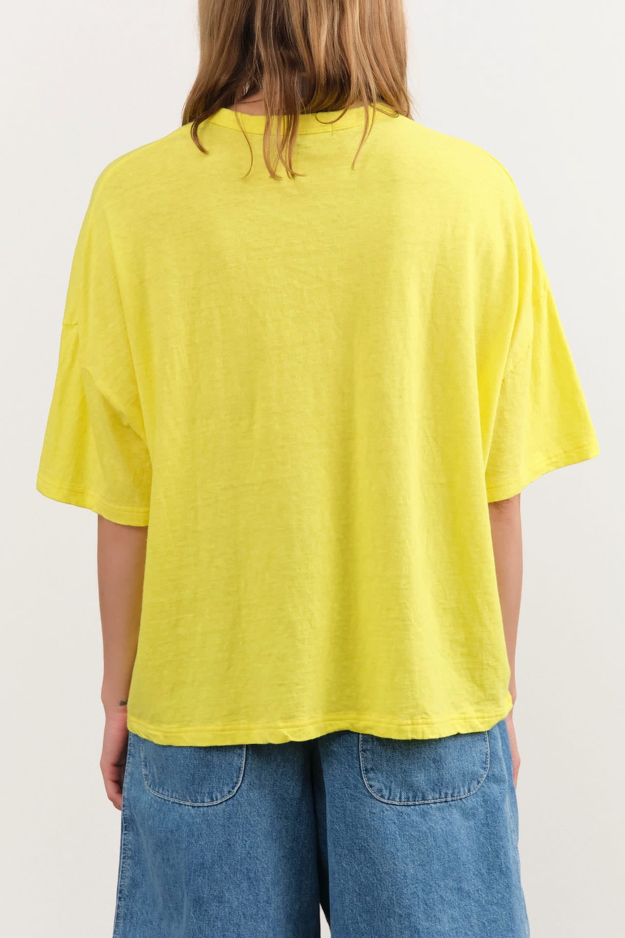 Ichi Antiquities Apparel Womens Tees Wide Knit T-Shirt in Yellow Yellow / One Size