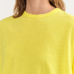 Ichi Antiquities Apparel Womens Tees Wide Knit T-Shirt in Yellow Yellow / One Size