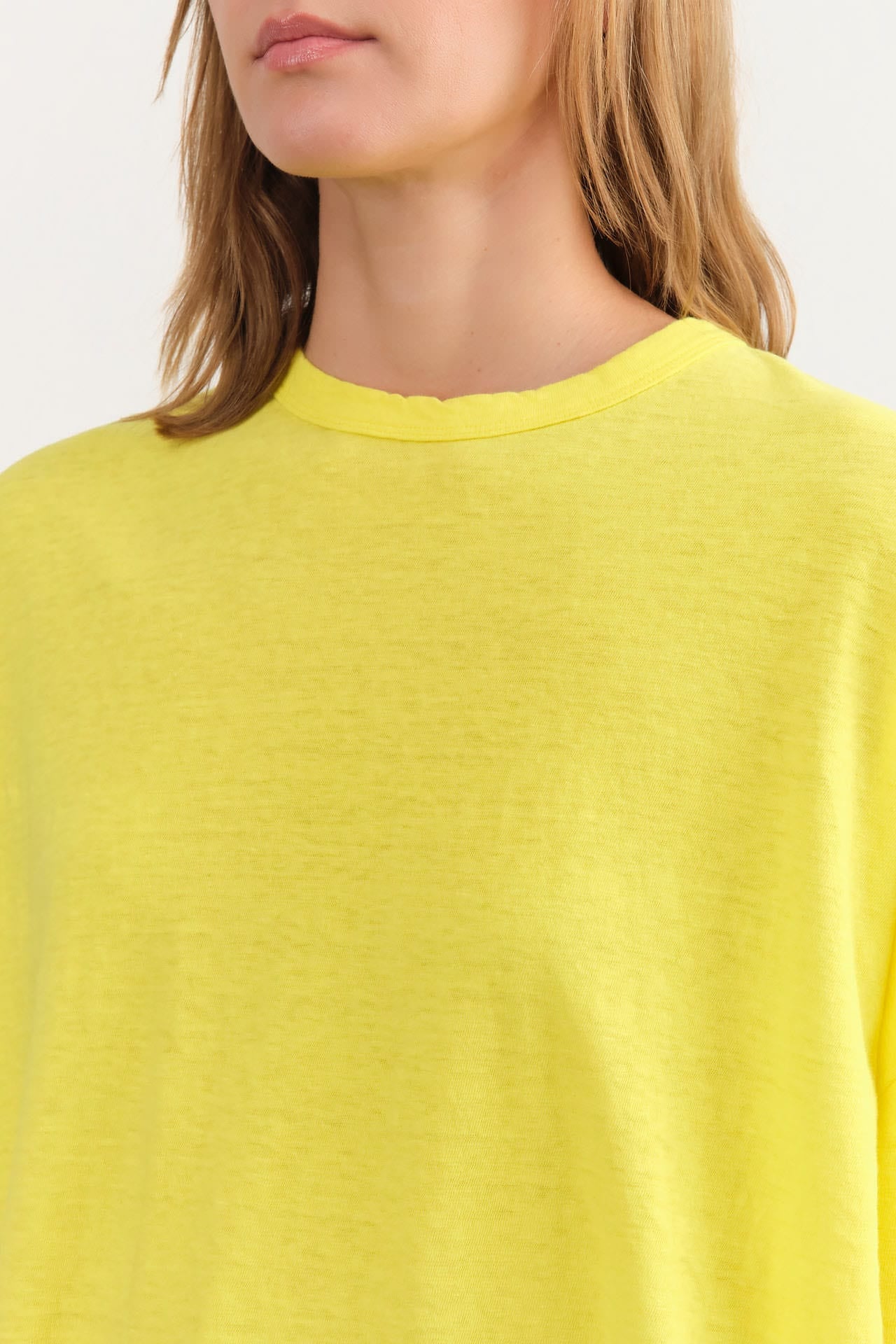 Ichi Antiquities Apparel Womens Tees Wide Knit T-Shirt in Yellow Yellow / One Size