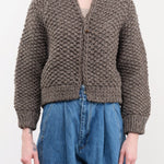 Ichi Antiquities Apparel Womens Sweaters Wool Hand Knit Cardigan Gray / One Size