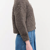 Ichi Antiquities Apparel Womens Sweaters Wool Hand Knit Cardigan Gray / One Size