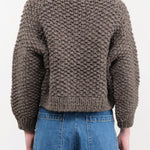 Ichi Antiquities Apparel Womens Sweaters Wool Hand Knit Cardigan Gray / One Size