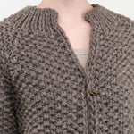 Ichi Antiquities Apparel Womens Sweaters Wool Hand Knit Cardigan Gray / One Size