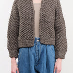 Ichi Antiquities Apparel Womens Sweaters Wool Hand Knit Cardigan Gray / One Size
