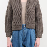 Ichi Antiquities Apparel Womens Sweaters Wool Hand Knit Cardigan Gray / One Size