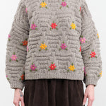 Ichi Antiquities Apparel Womens Sweaters Wool Hand Knit Pullover Gray / One Size